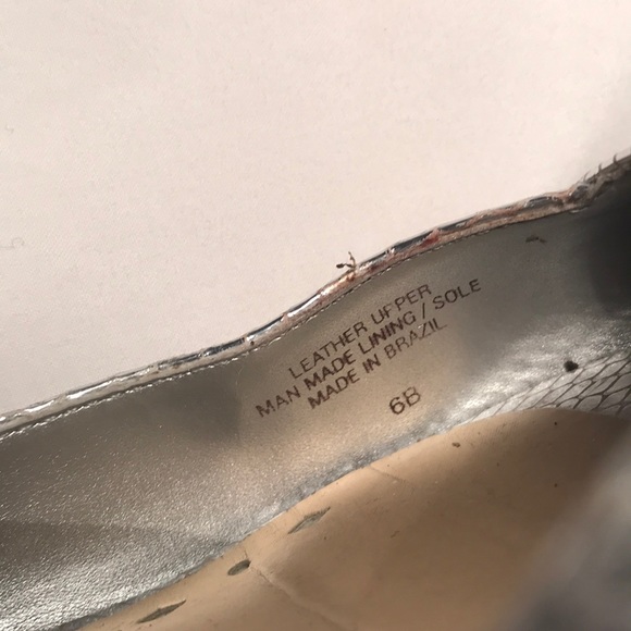 BCBGirls Silver Open Toe Flats, 6B - Picture 4 of 6